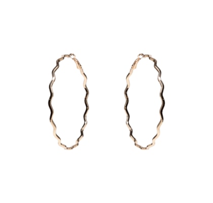 Brinco Feminino Argola Ondulada - Dourado