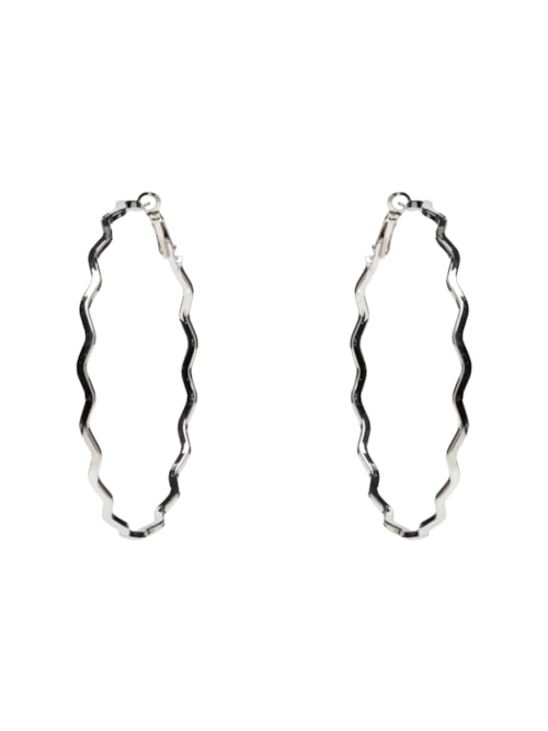 Brinco Feminino Argola Ondulada - Prateado