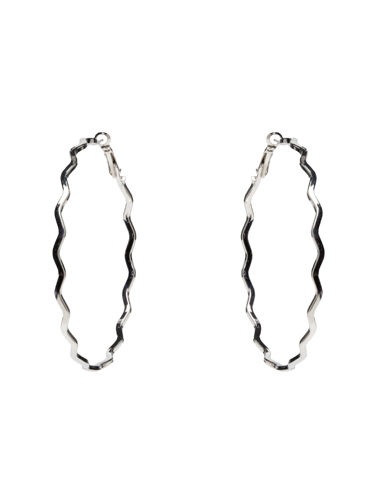 Brinco Feminino Argola Ondulada Prateado Market 33