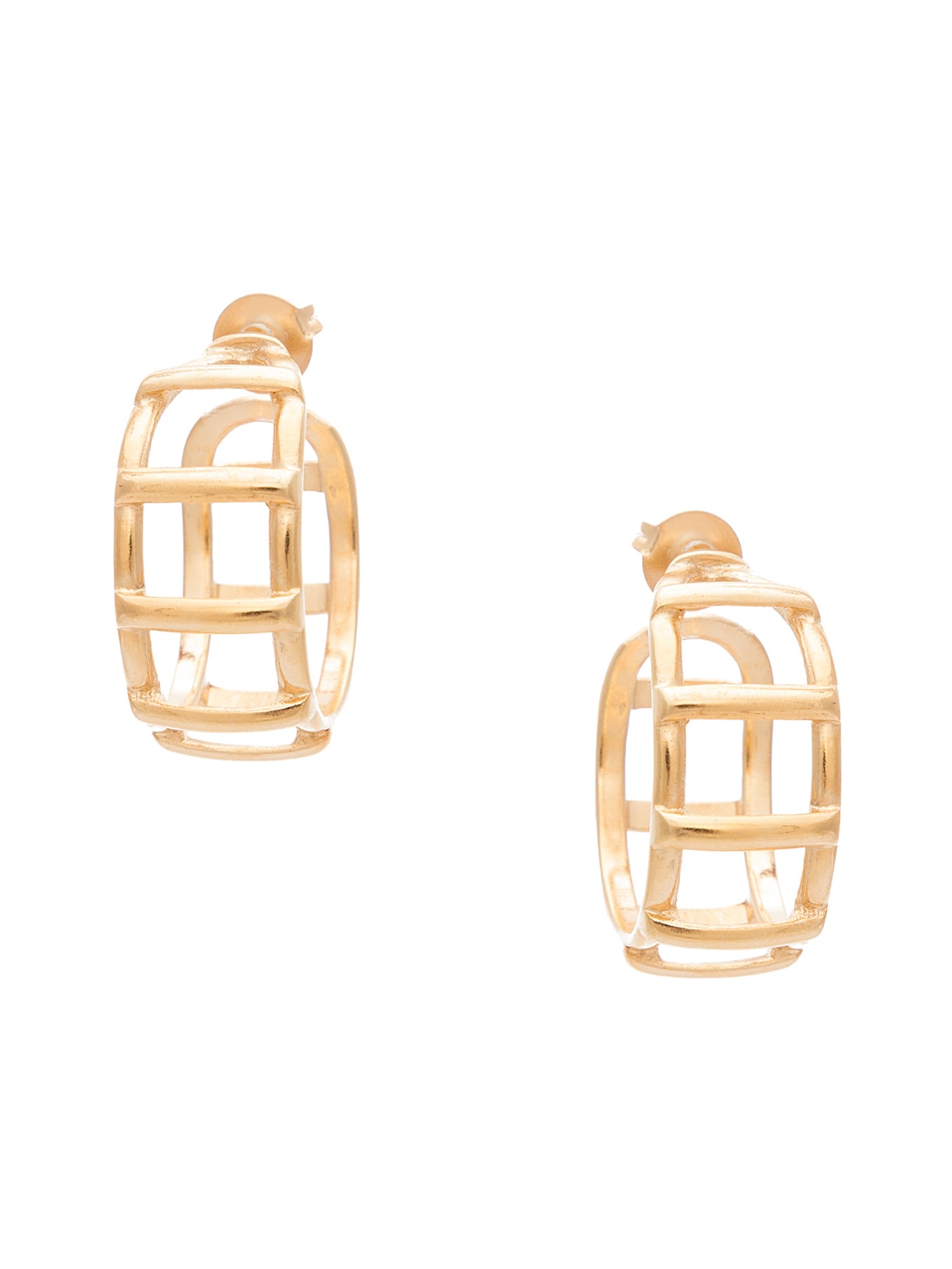 Brinco Feminino Argola Refúgio Natural Em Metal - Ouro