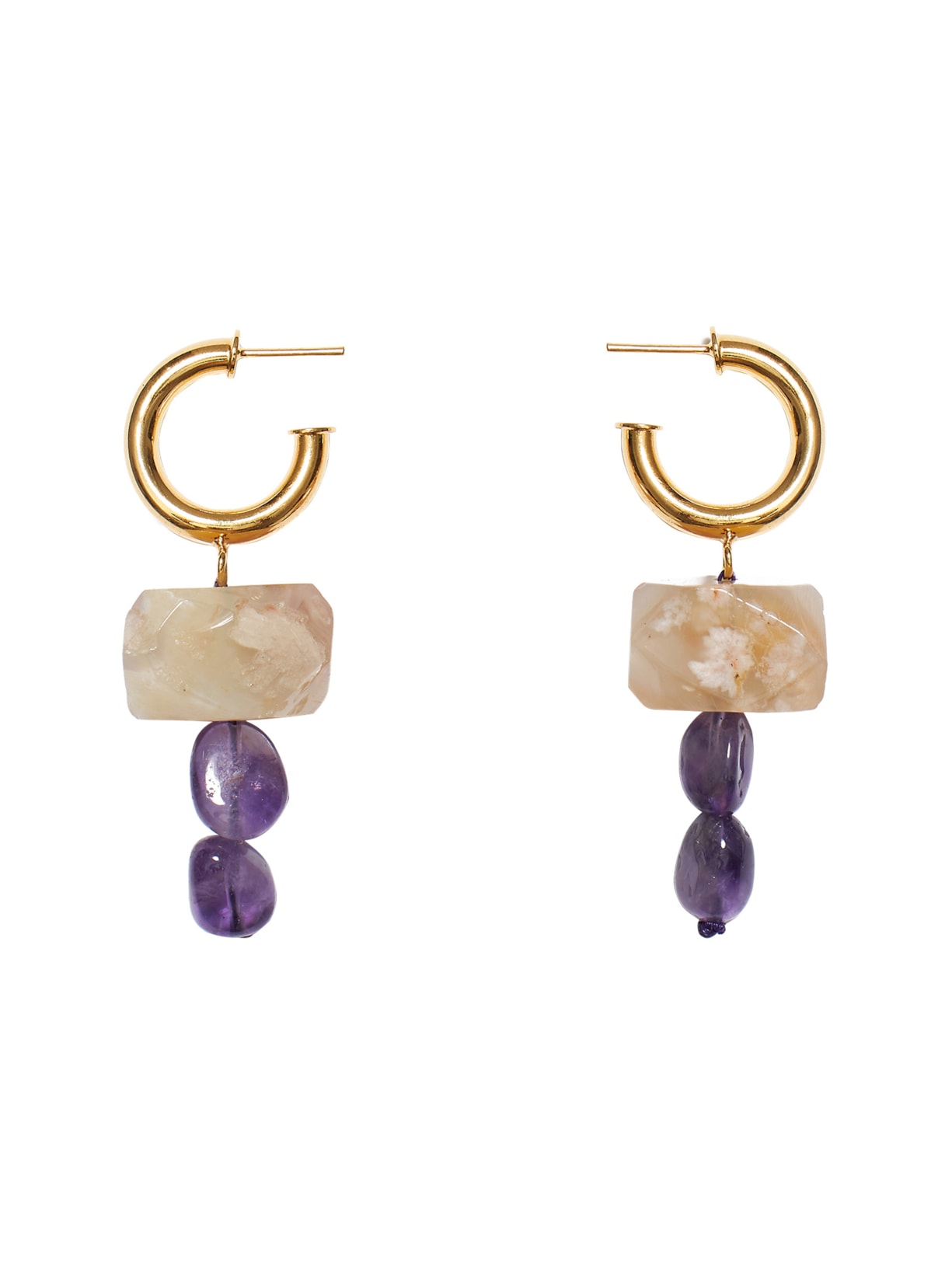 Brinco Feminino Argola Stone - Roxo