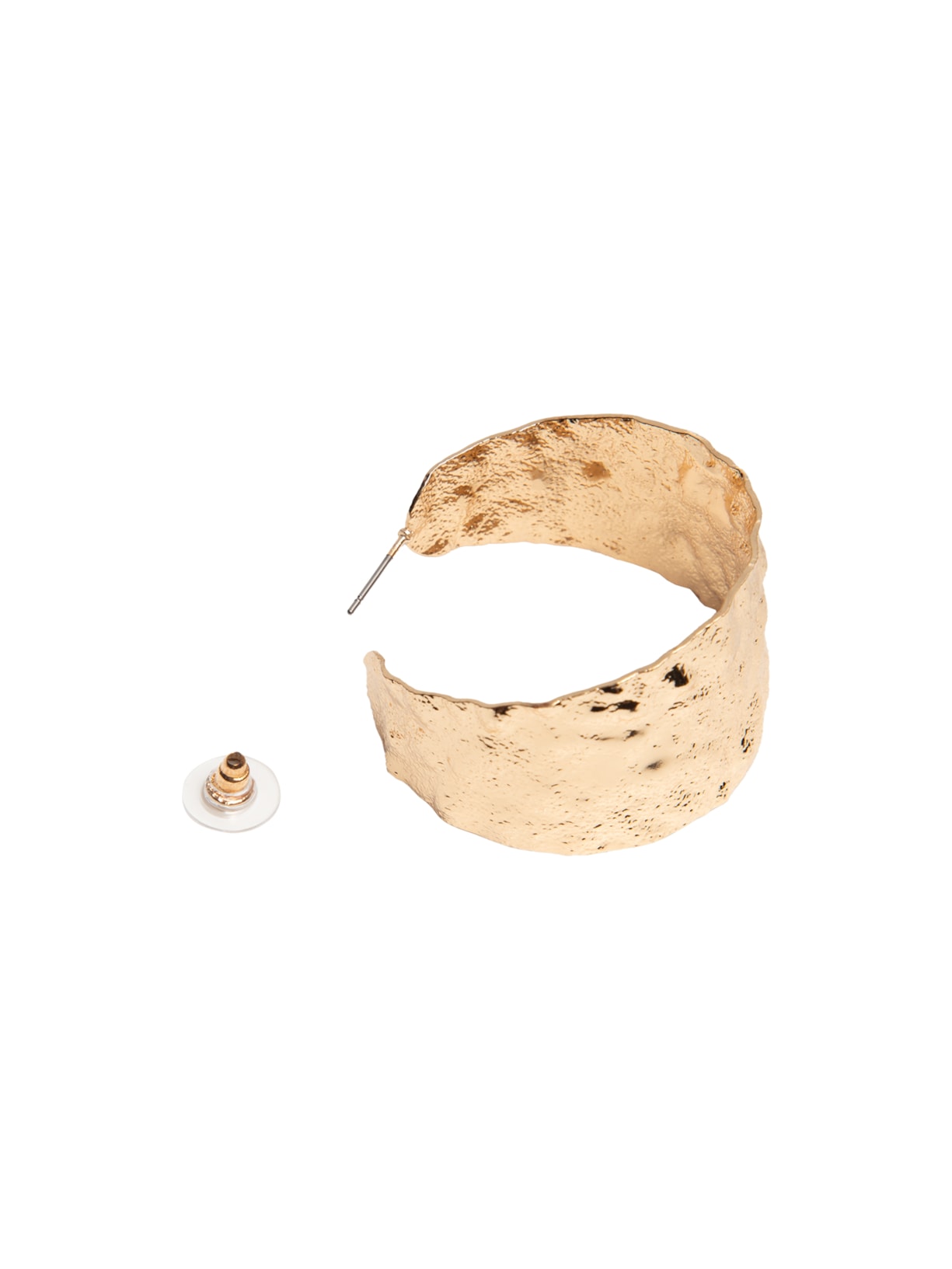 Brinco Feminino Argola Texturizada Dourado Market 33