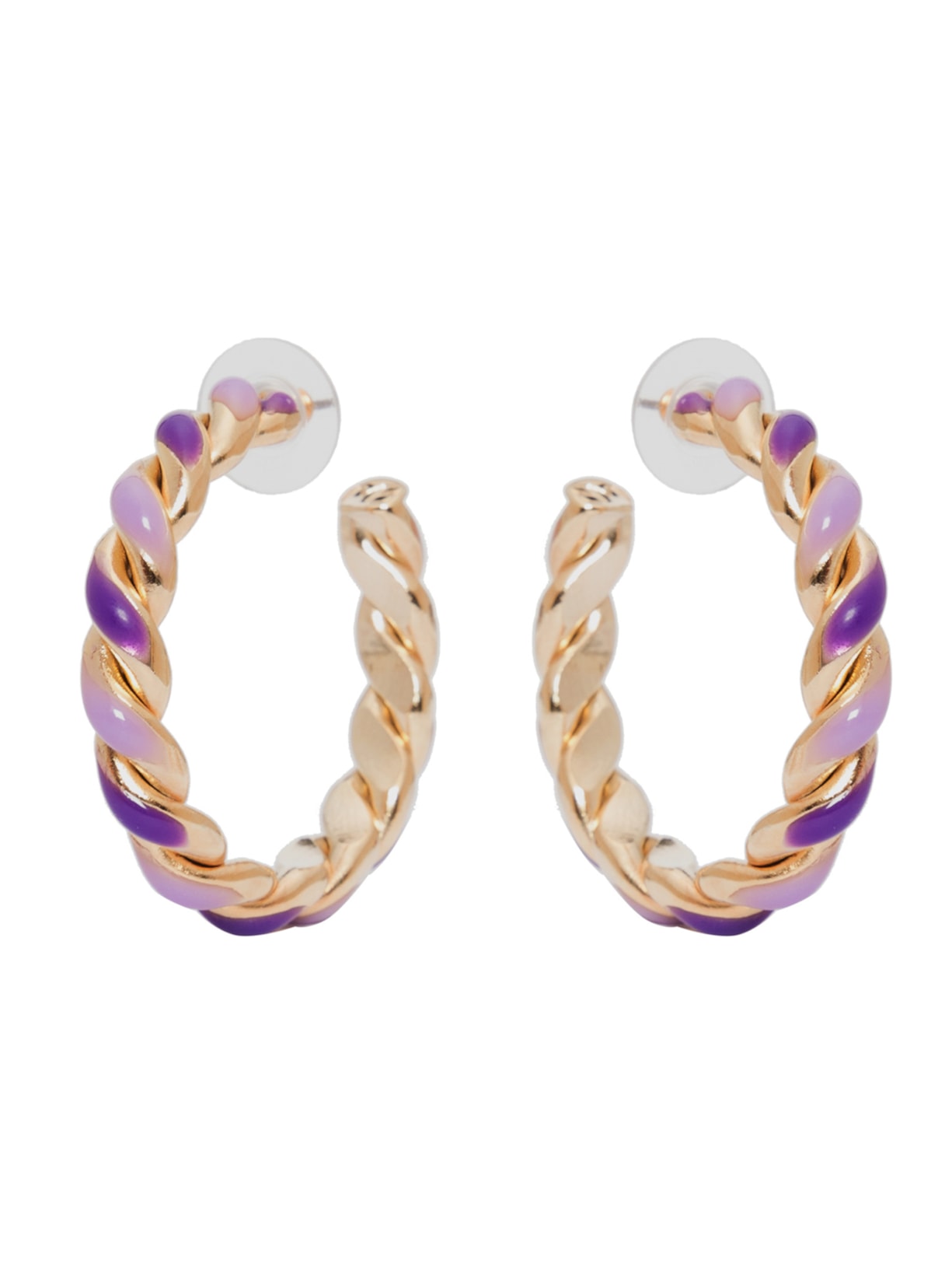 Brinco Feminino Argola Torcida Em Metal - Lilás