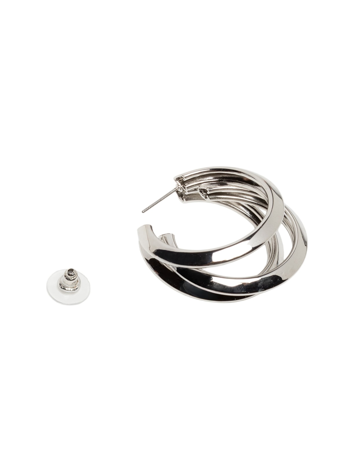 Brinco Feminino Argola Tripla Prateado Market 33