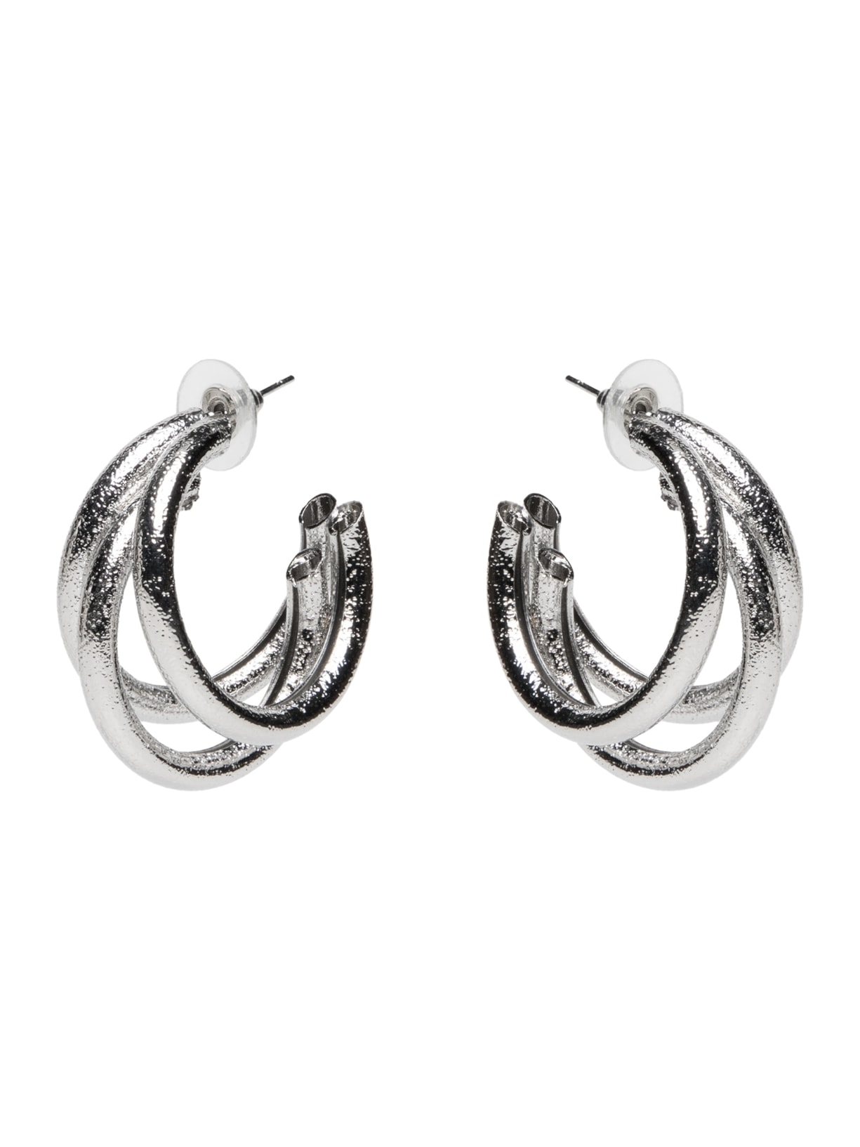 Brinco Feminino Argola Tripla Prateado Market 33