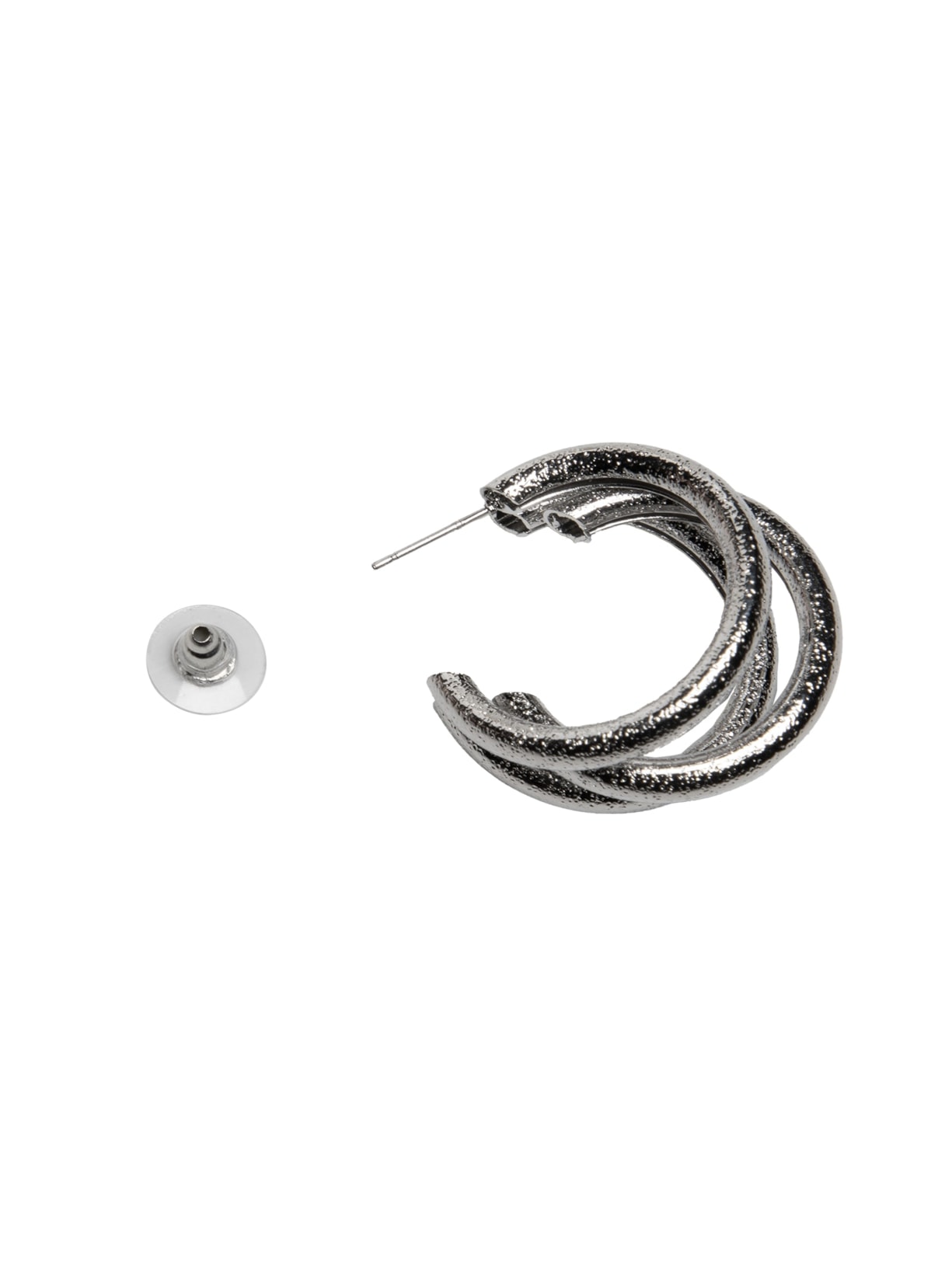 Brinco Feminino Argola Tripla Prateado Market 33
