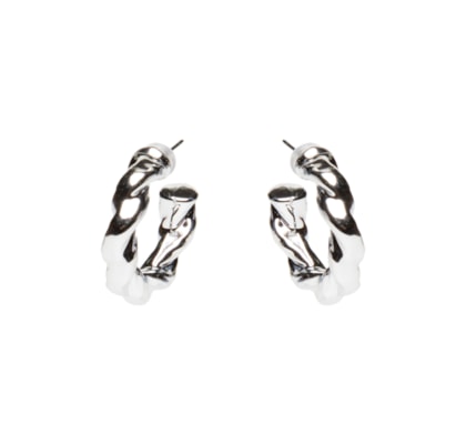 Brinco Feminino Argolas Onduladas - Prateado