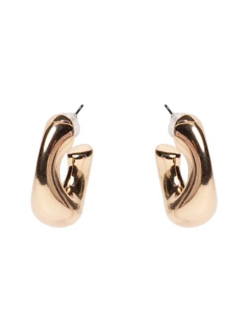 Brinco Feminino Argolas Orgânicas - Dourado