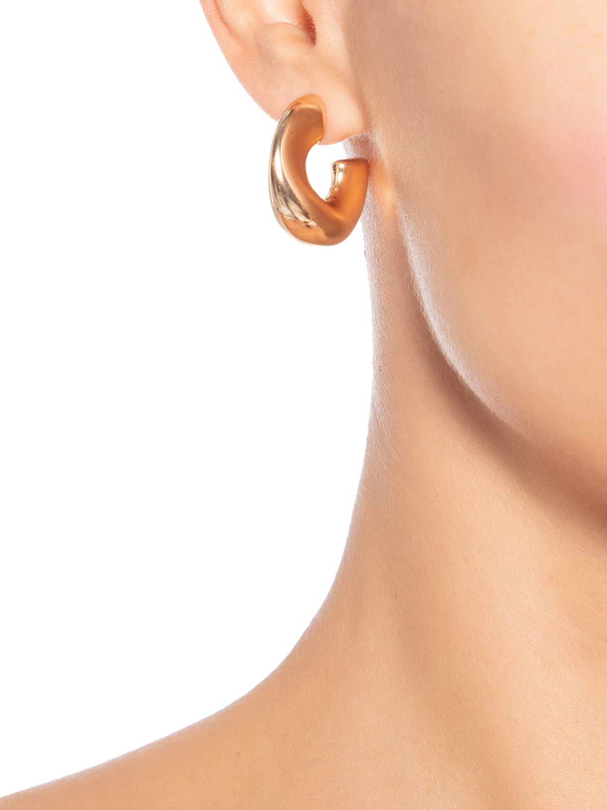 Brinco Feminino Argolas Orgânicas Dourado Basiq