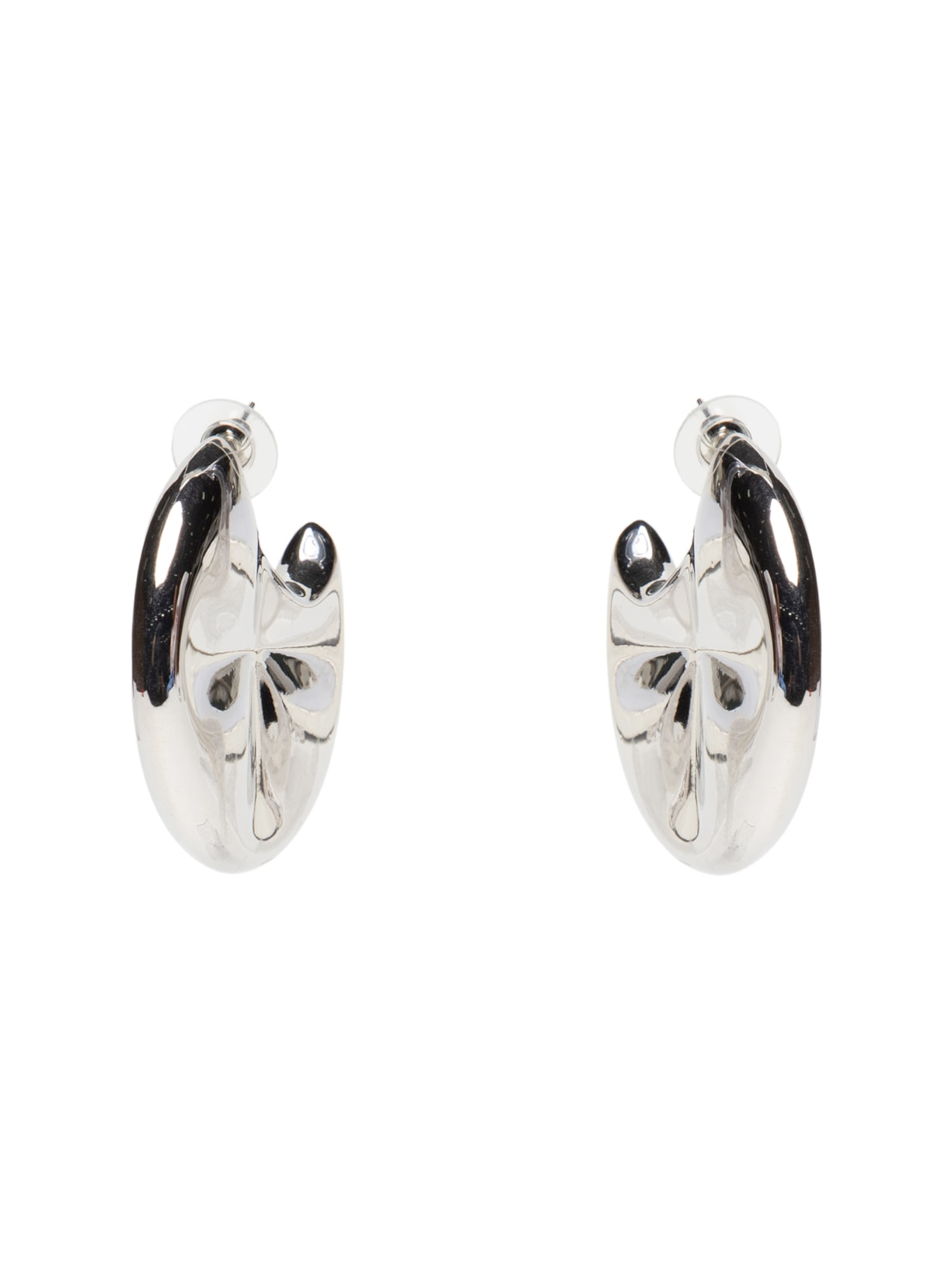 Brinco Feminino Argolas Orgânicas - Prateado