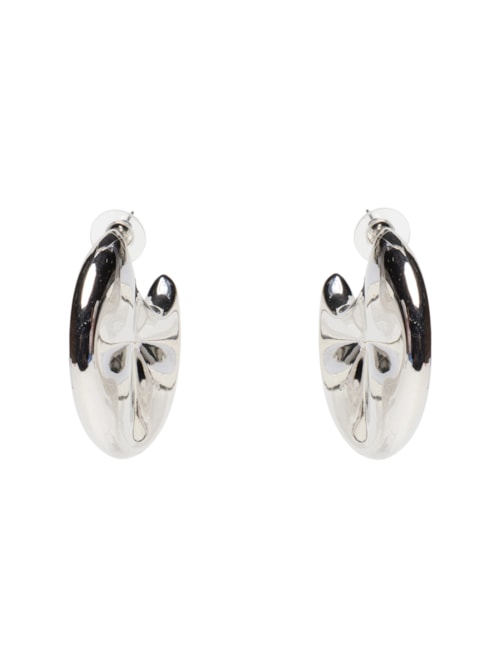 Brinco Feminino Argolas Orgânicas - Prateado