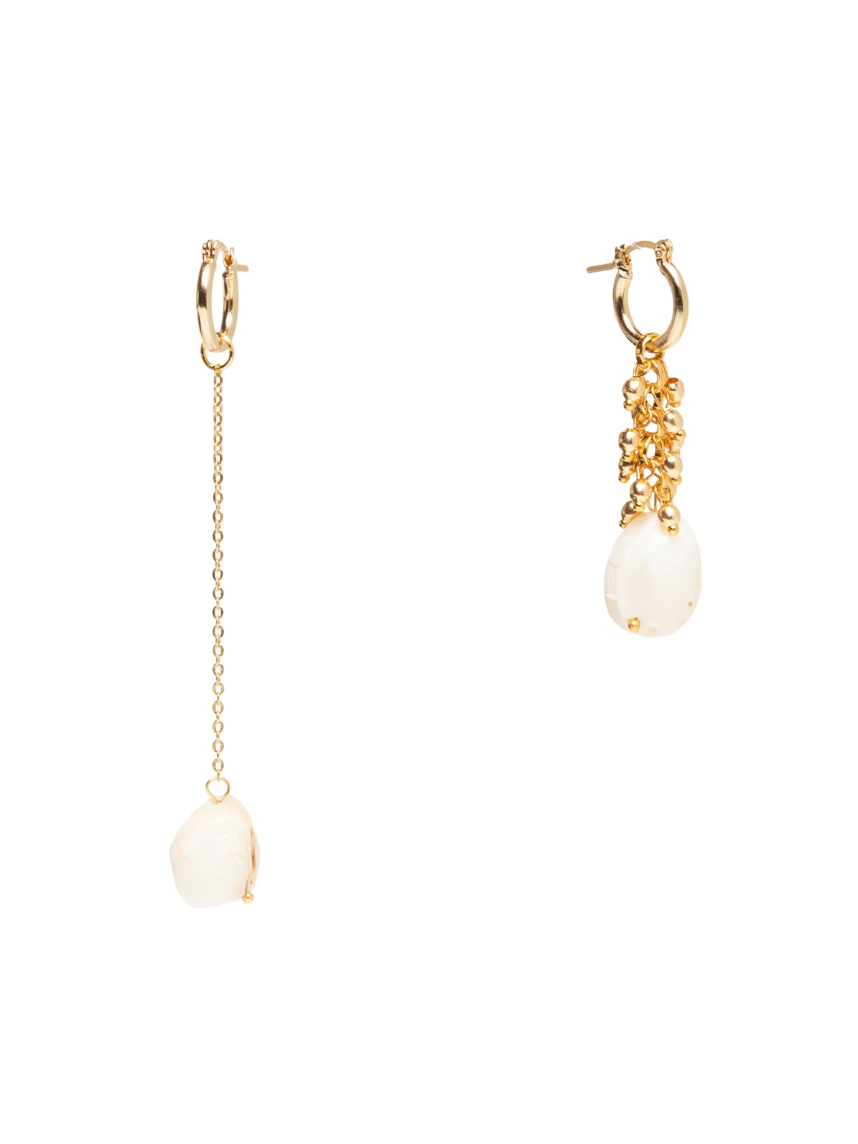 Brinco Feminino Assimétrico Madrepérola - Dourado