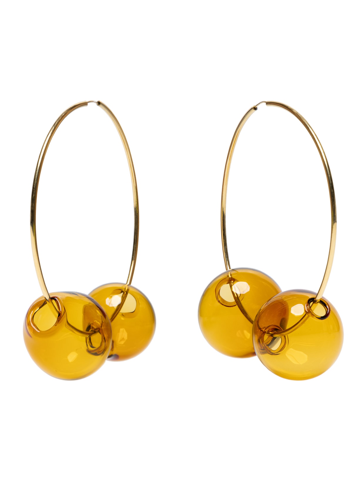 Brinco Feminino Bolha Dupla Âmbar - Laranja