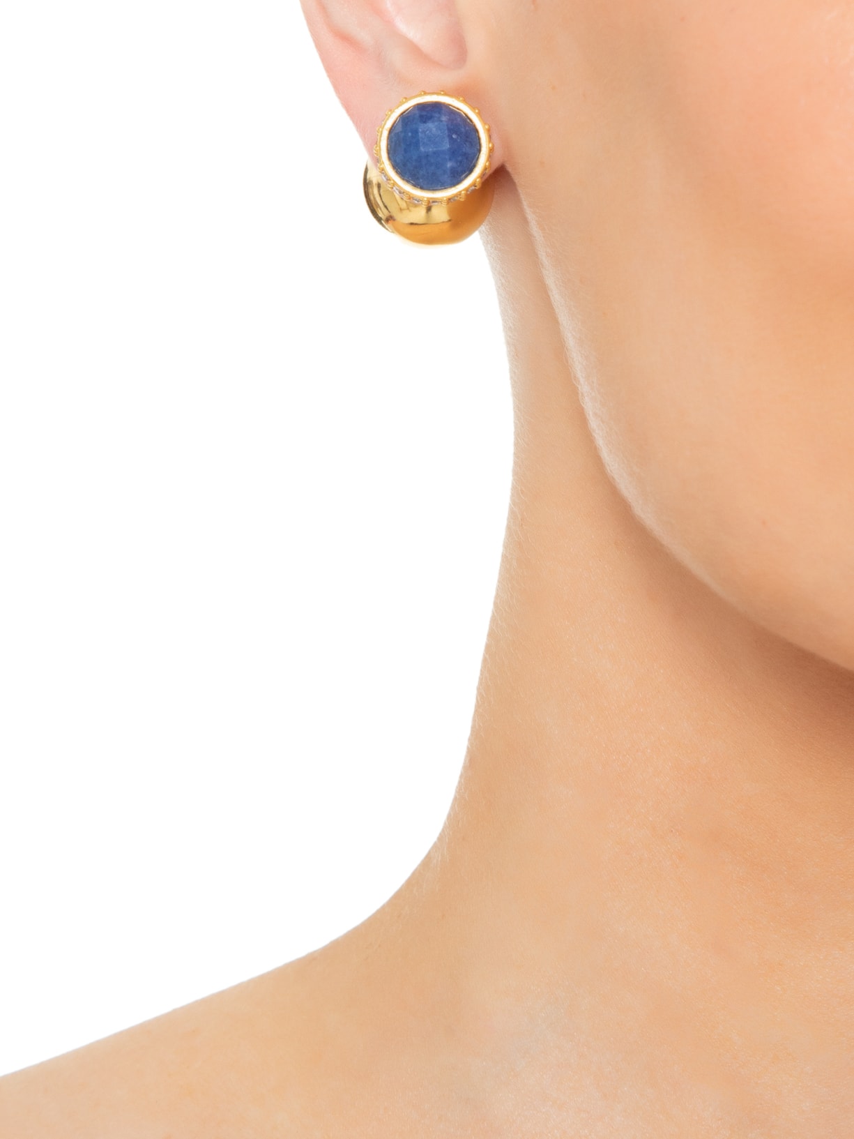 Brinco Feminino Botão Astro Removível Dourado Nádia Gimenes