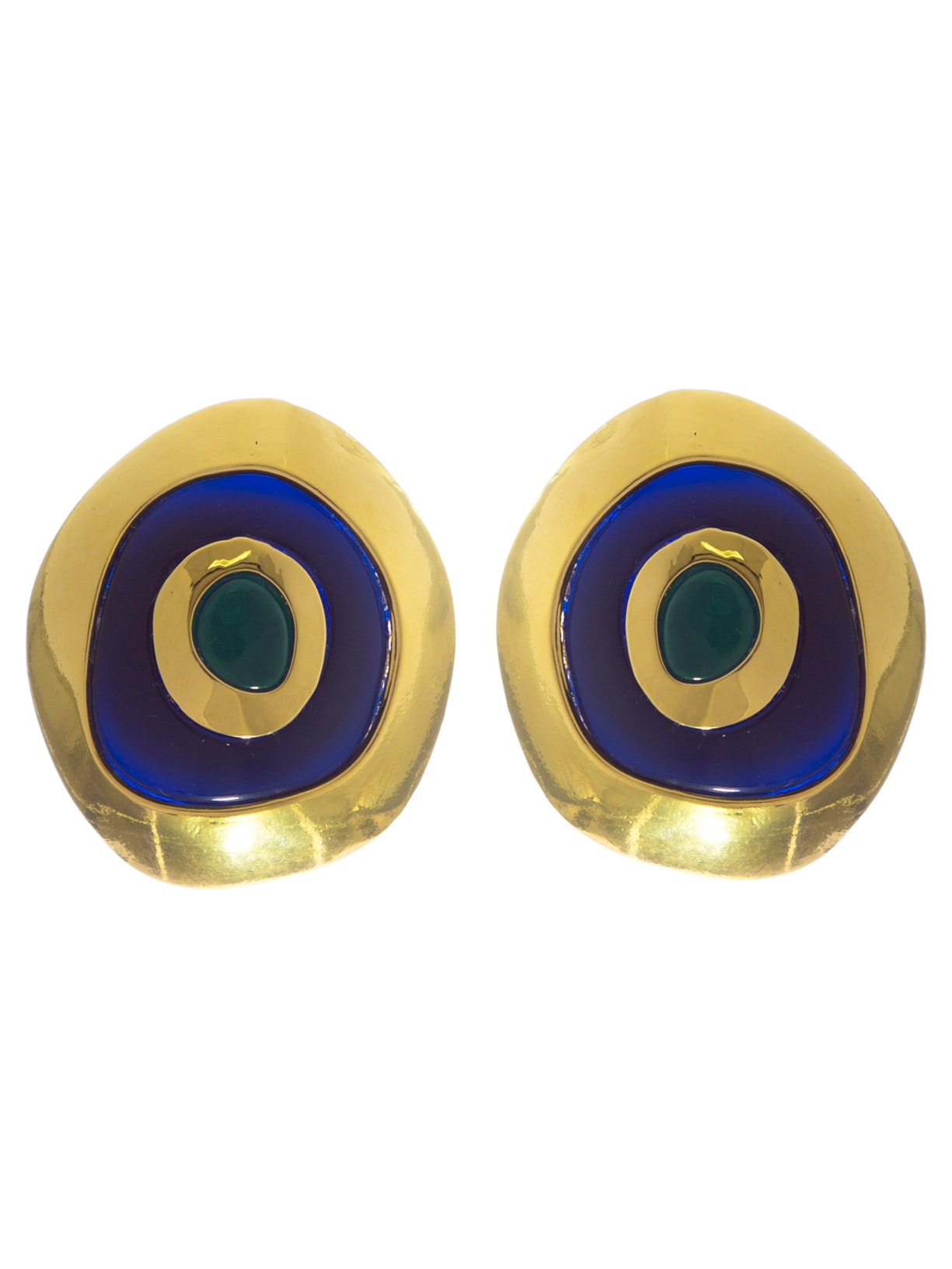 Brinco Feminino Botão Olho Grego - Azul