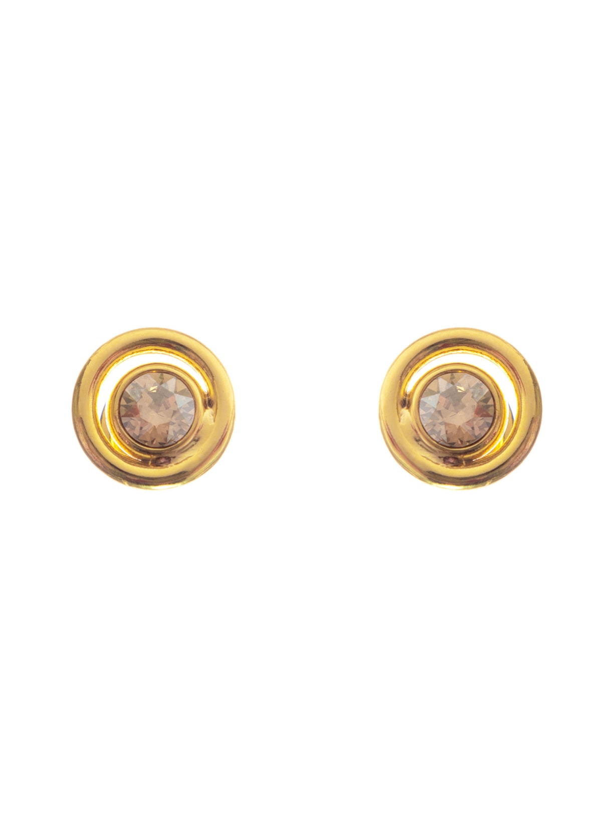 Brinco Feminino Botão SW Tubo Metal - Dourado