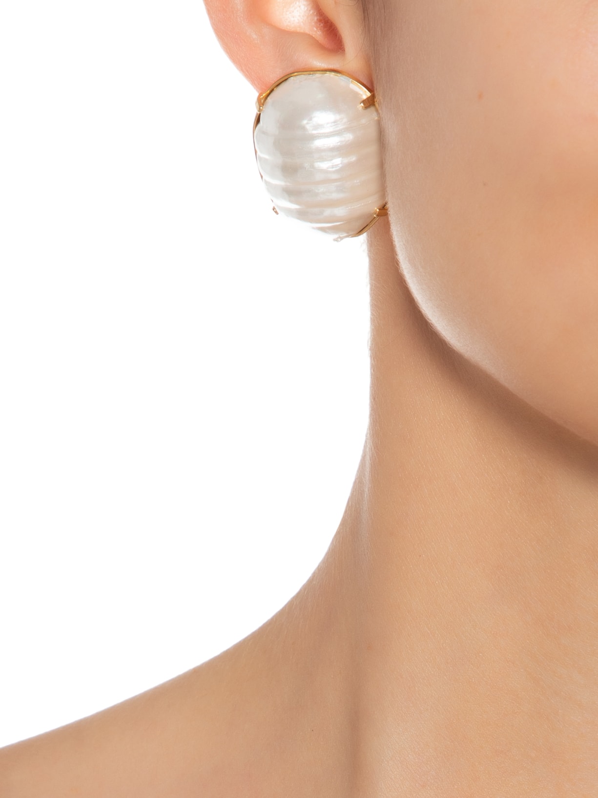 Brinco Feminino Cabochon Pérola Off White Lool