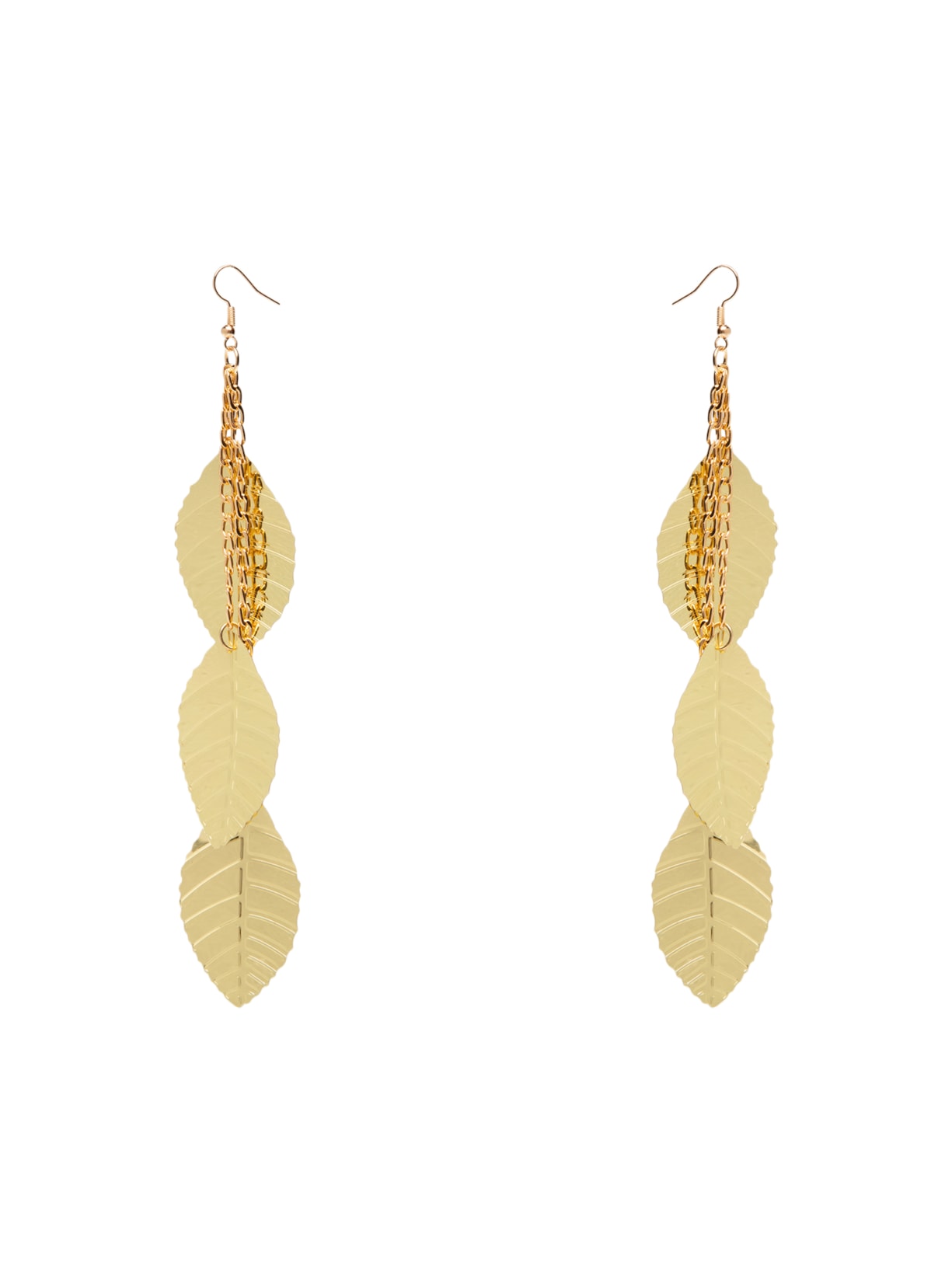 Brinco Feminino Carnaval Folhas - Dourado