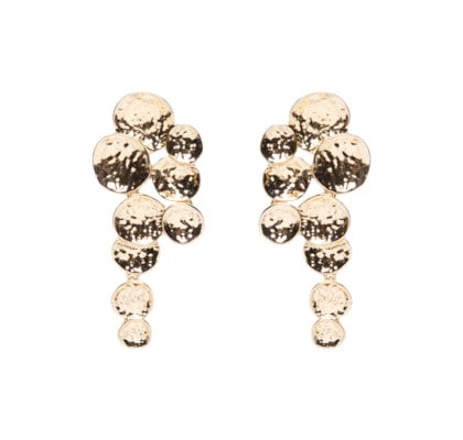 Brinco Feminino Cascata Martelado - Dourado