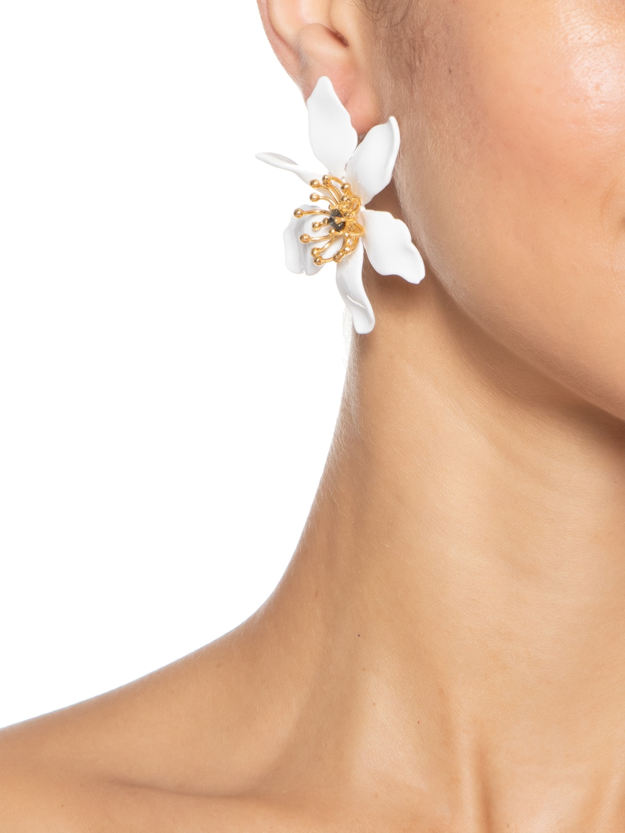 Brinco Feminino Cattleya Branco  Isa Bahia