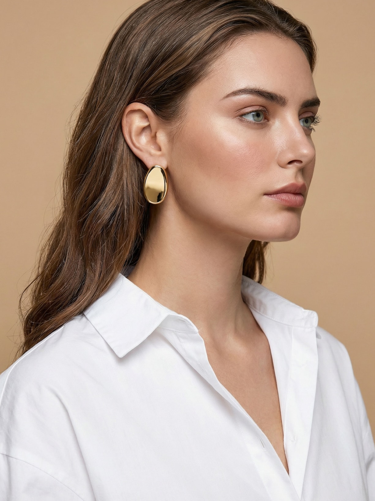 Brinco Feminino Concavo Dourado Basiq