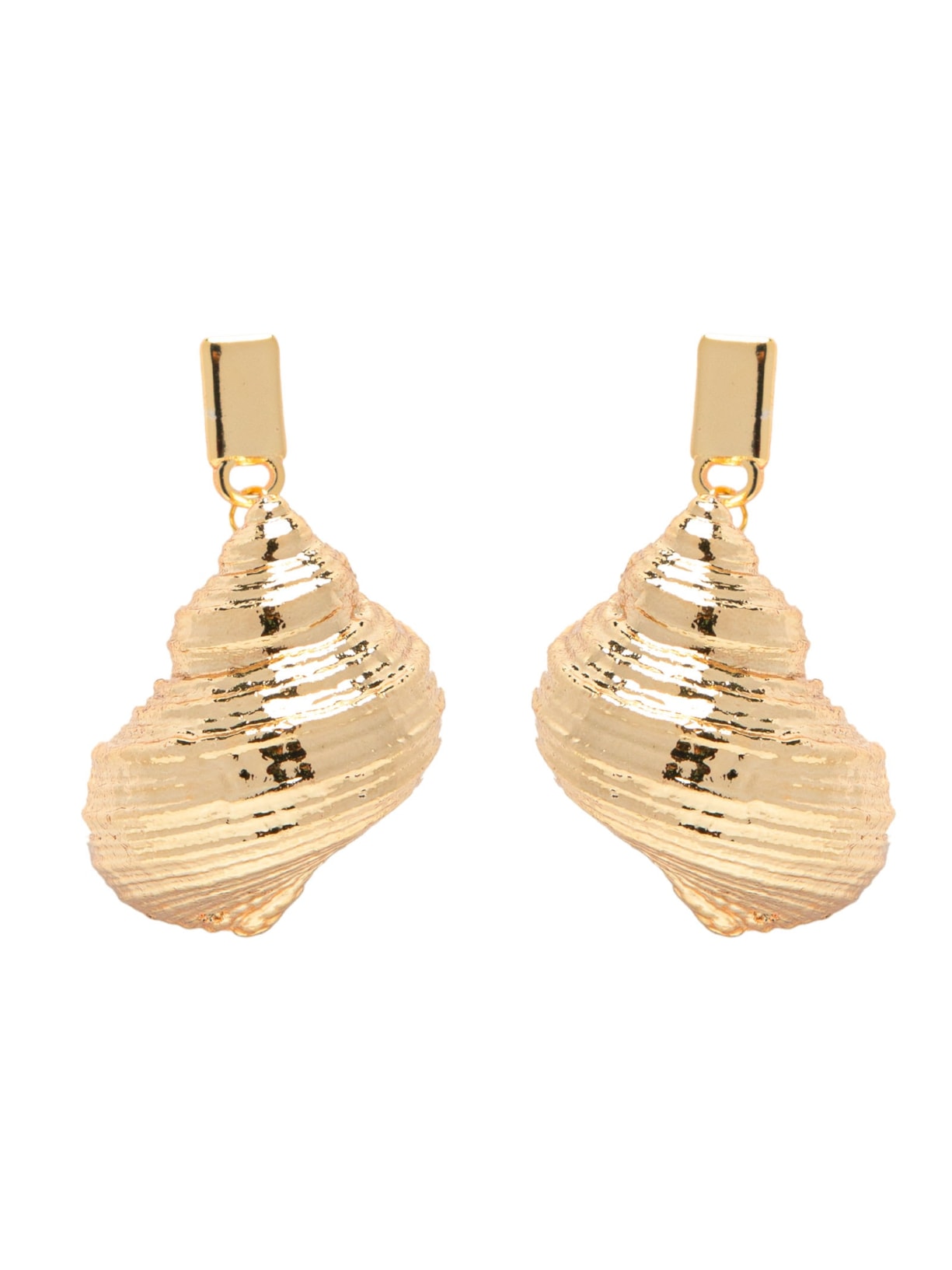 Brinco Feminino Concha Banhada A Ouro - Dourado