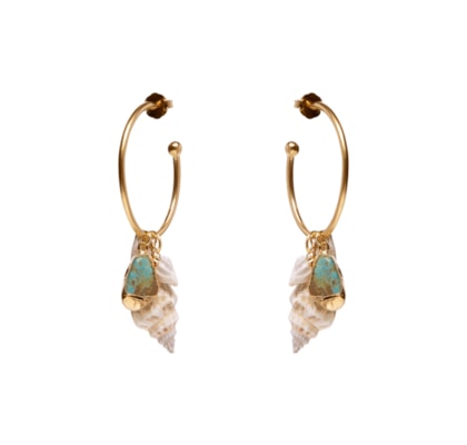 Brinco Feminino Conchas Marés - Dourado