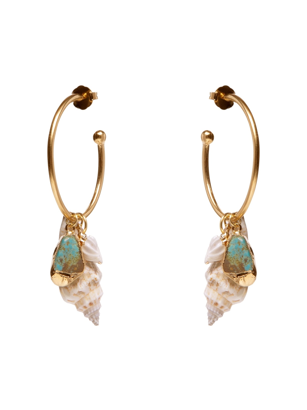 Brinco Feminino Conchas Marés - Dourado