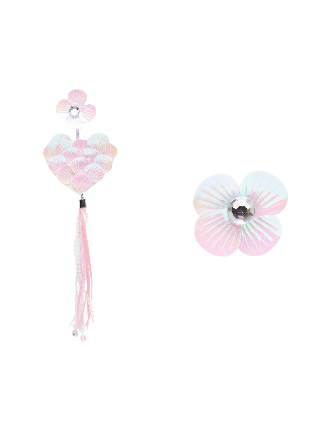 Brinco Feminino Coração Escamas - Branco