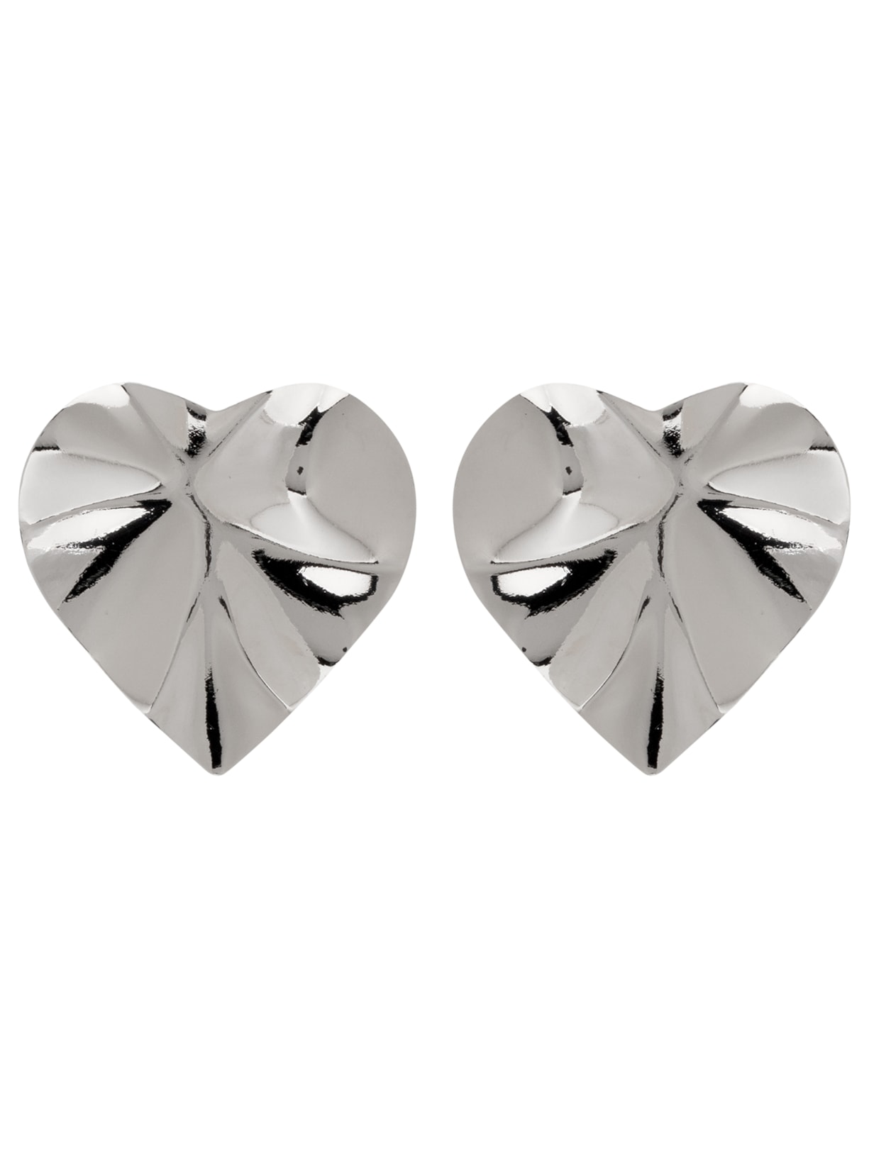 Brinco Feminino Coração Martelado - Prateado