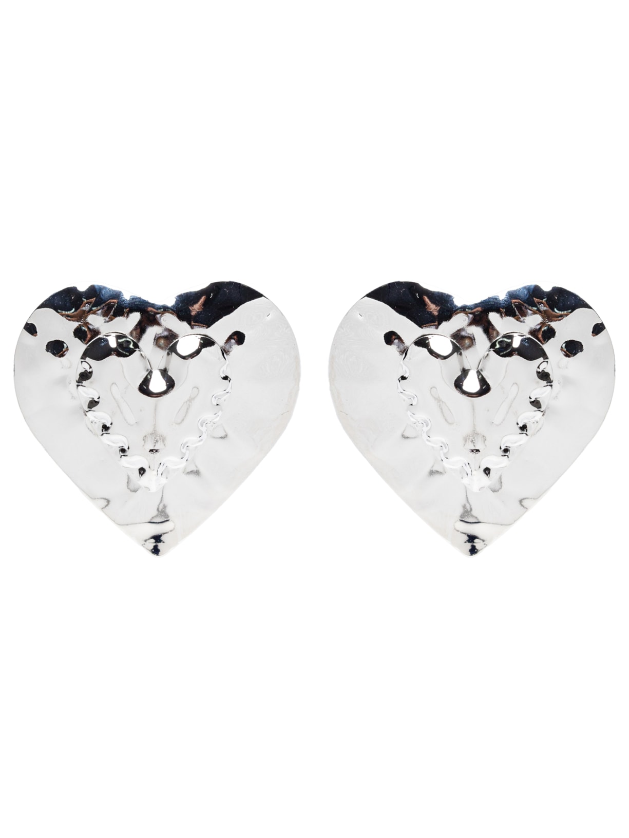 Brinco Feminino Coração Orgânico - Prata