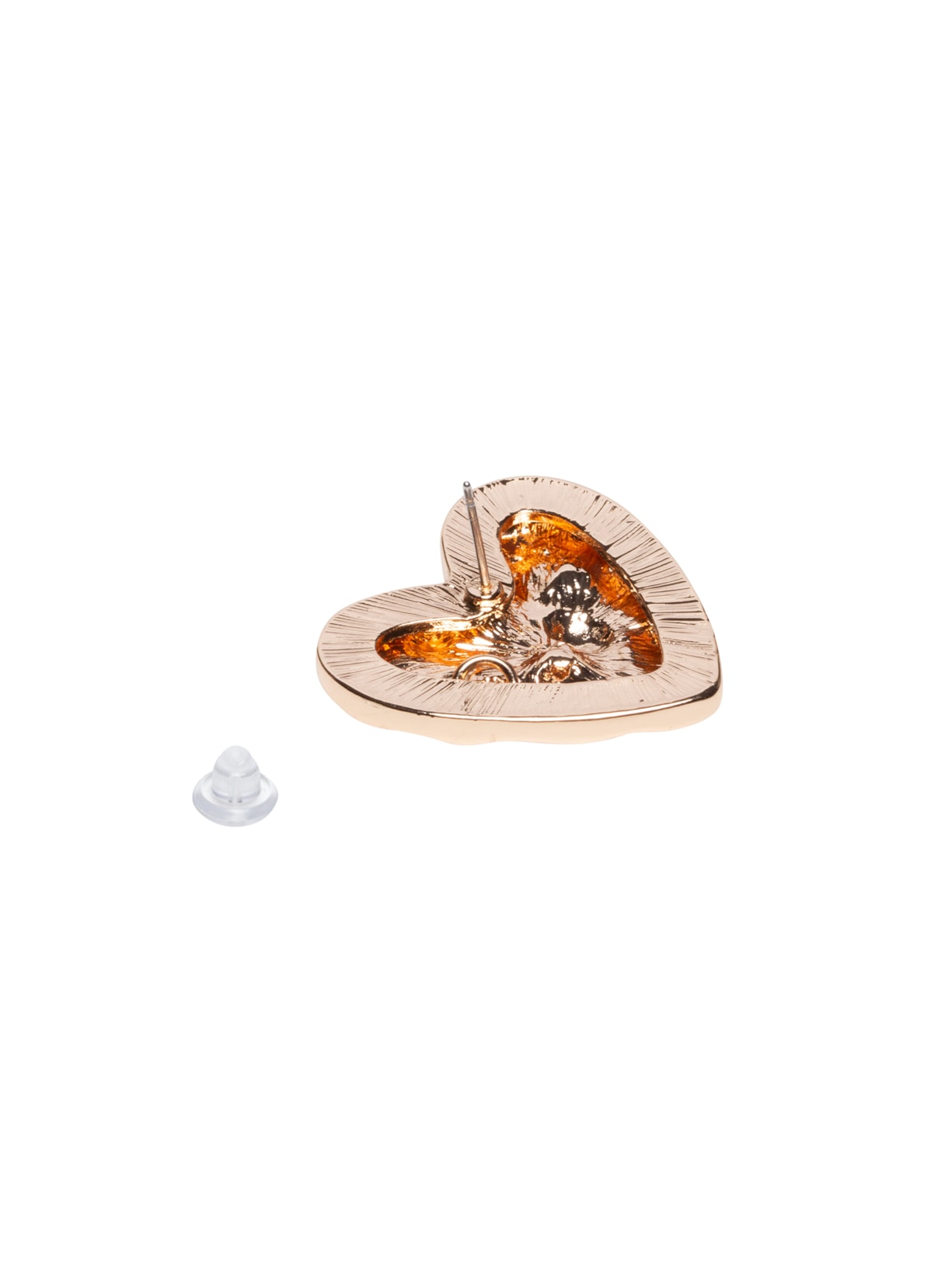 Brinco Feminino Coração Texturizado Dourado Market 33
