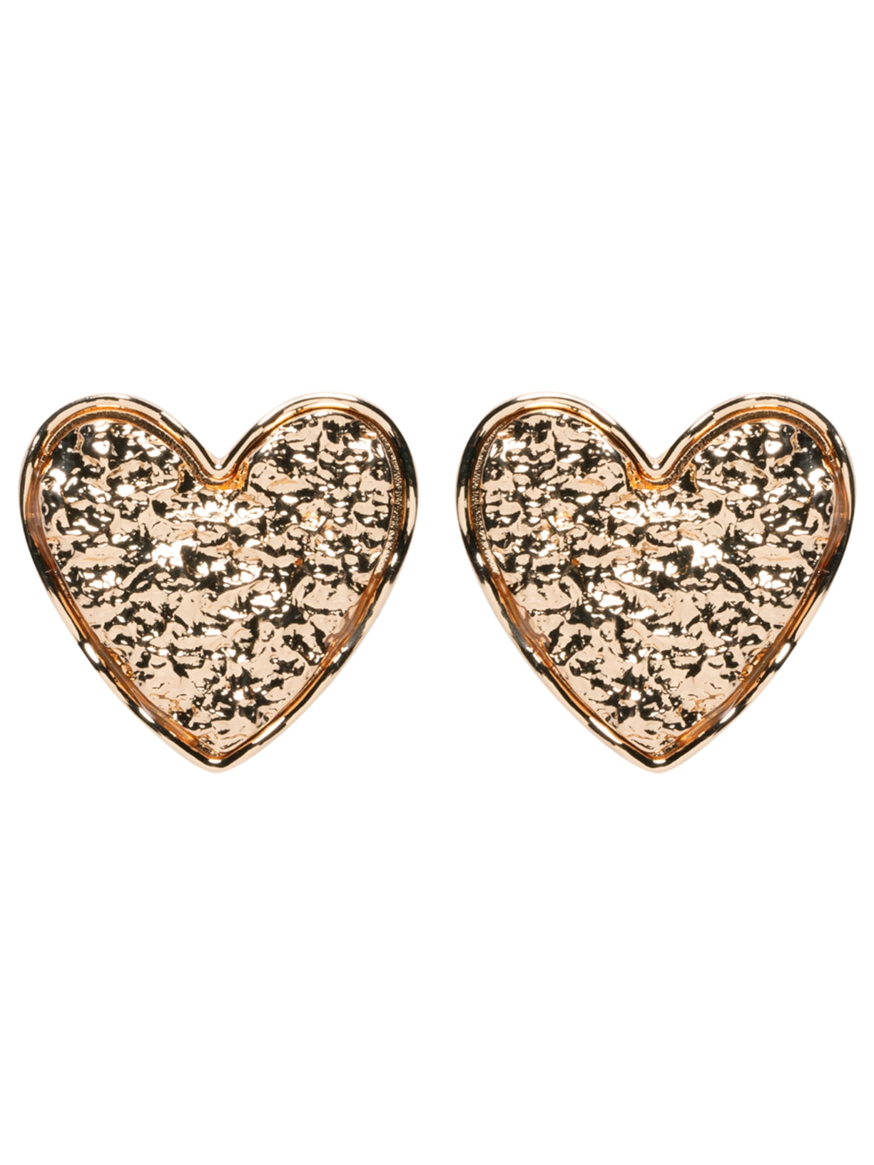 Brinco Feminino Coração Texturizado - Dourado