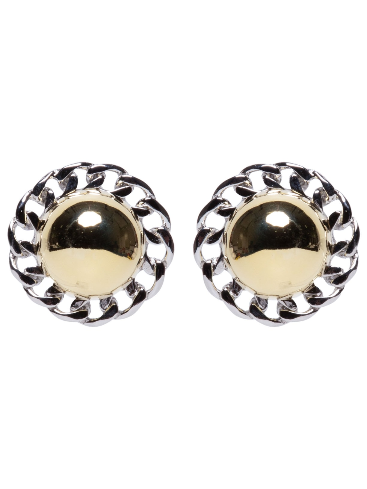 Brinco Feminino De Pressão Elo Esfera - Dourado