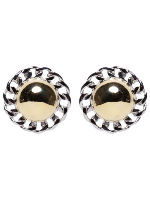 Brinco Feminino De Pressão Elo Esfera - Dourado