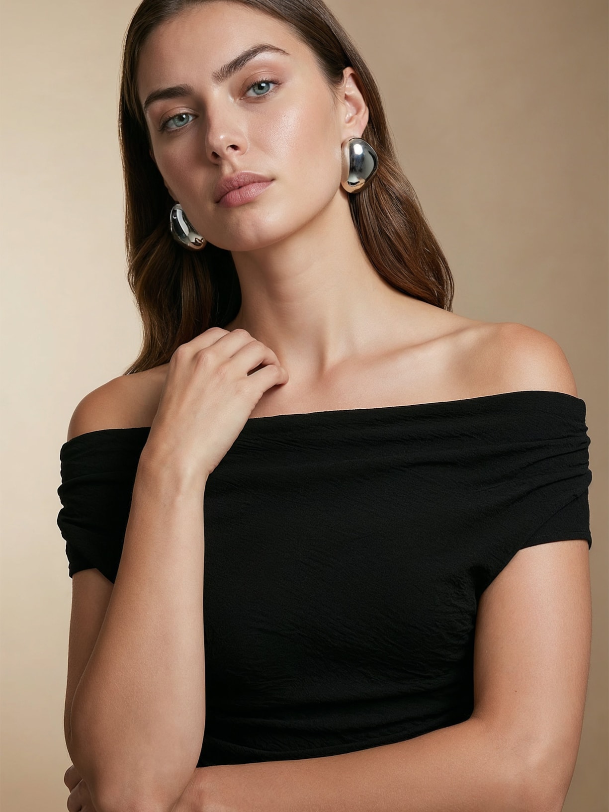 Brinco Feminino Dominique Prateado Erre