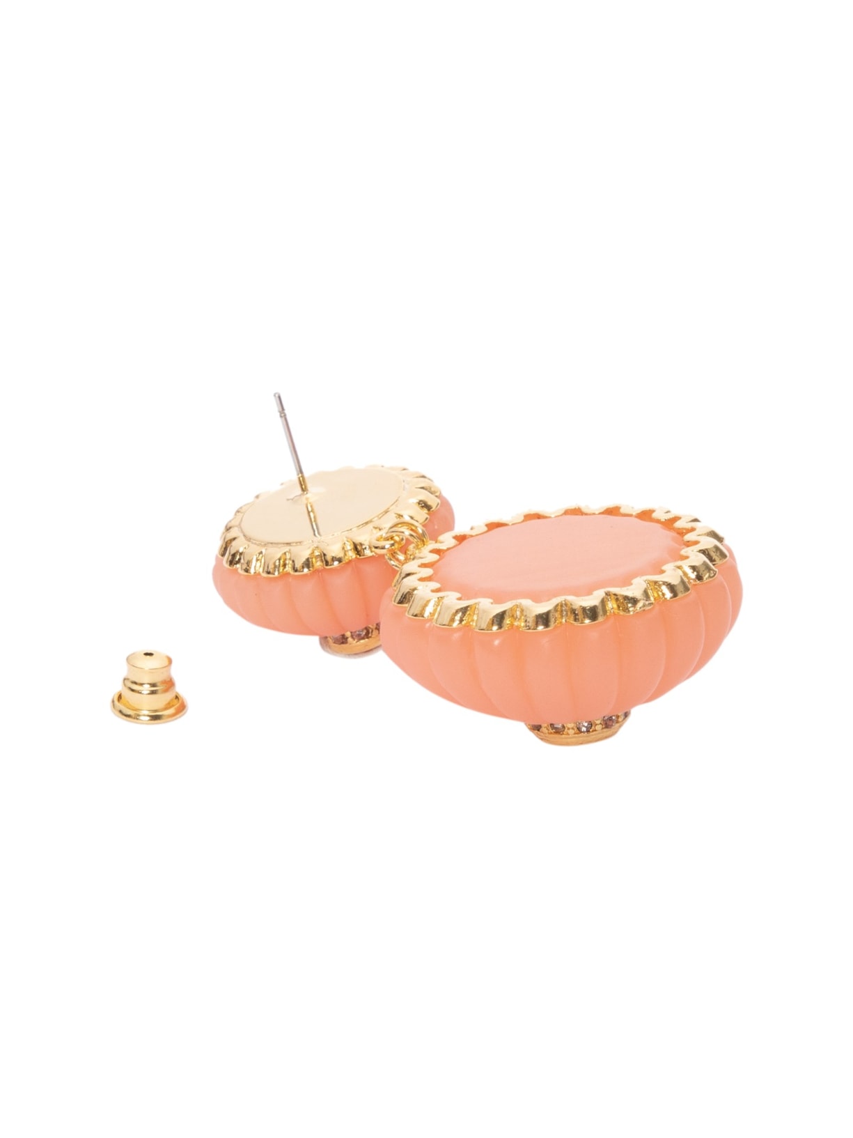 Brinco Feminino Duplo Lamparina M G Em Metal Laranja Nádia Gimenes