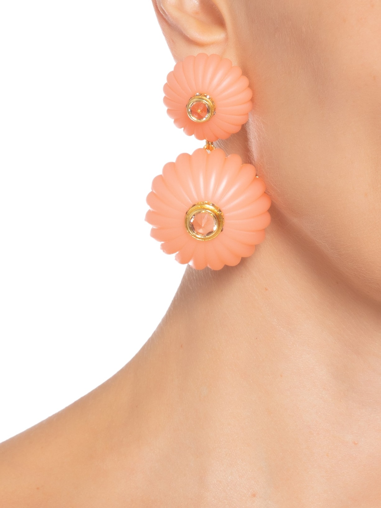 Brinco Feminino Duplo Lamparina M G Em Metal Laranja Nádia Gimenes