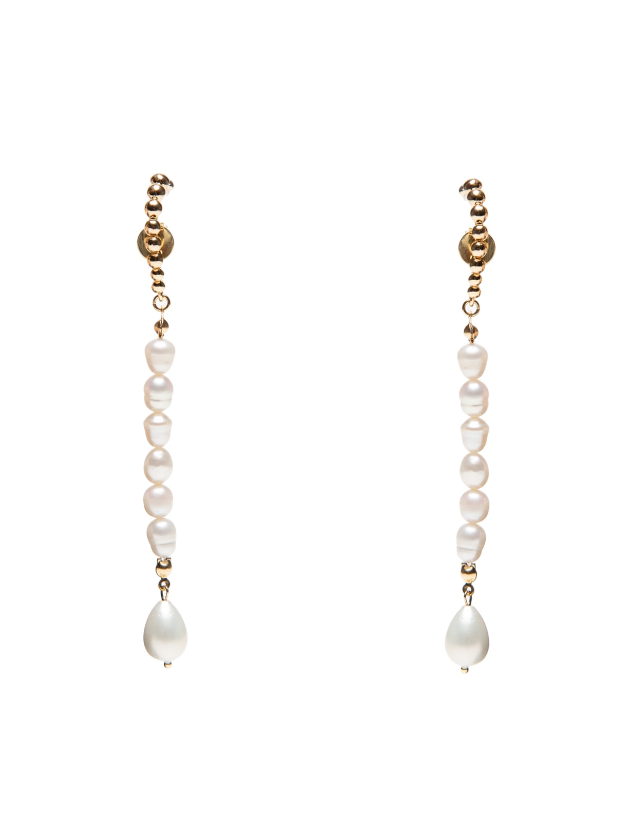 Brinco Feminino Eacuff Pingo Com Pérolas - Dourado