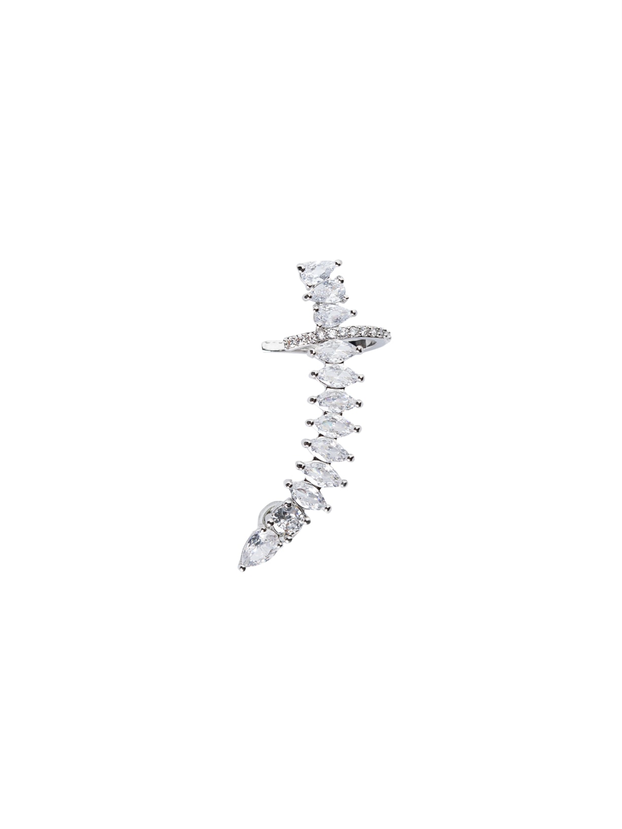 Brinco Feminino Ear Cuff De Zircônia - Prata