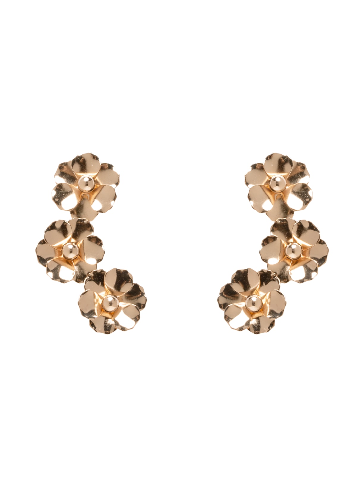 Brinco Feminino Earcuff Flores - Dourado