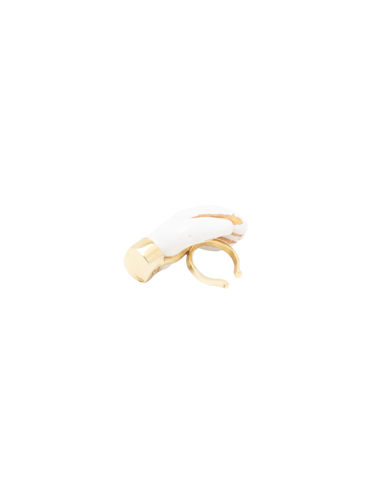 Brinco Feminino Earcuff Mancheia Em Metal - Off White