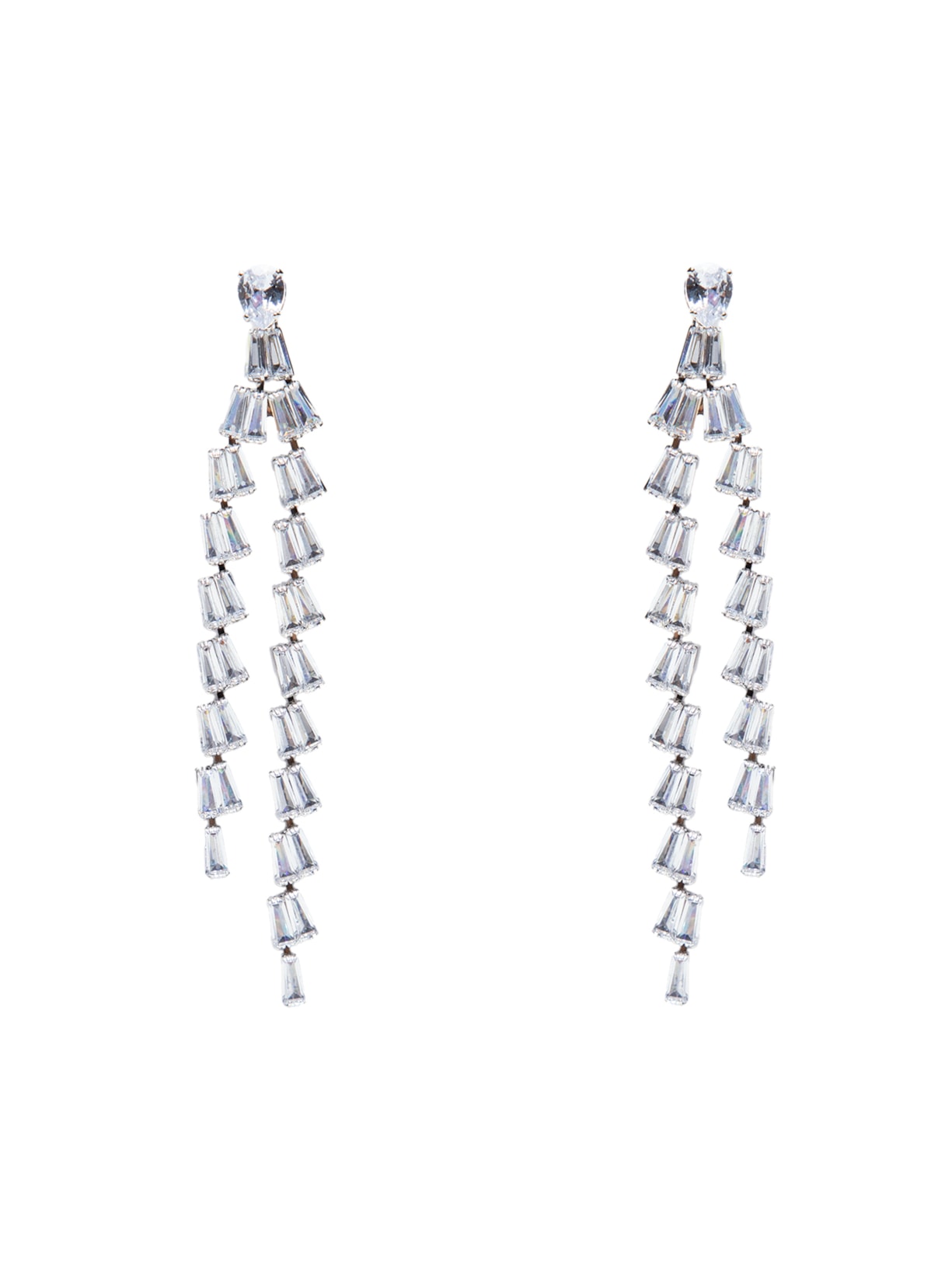 Brinco Feminino Em Zircônia - Prateado