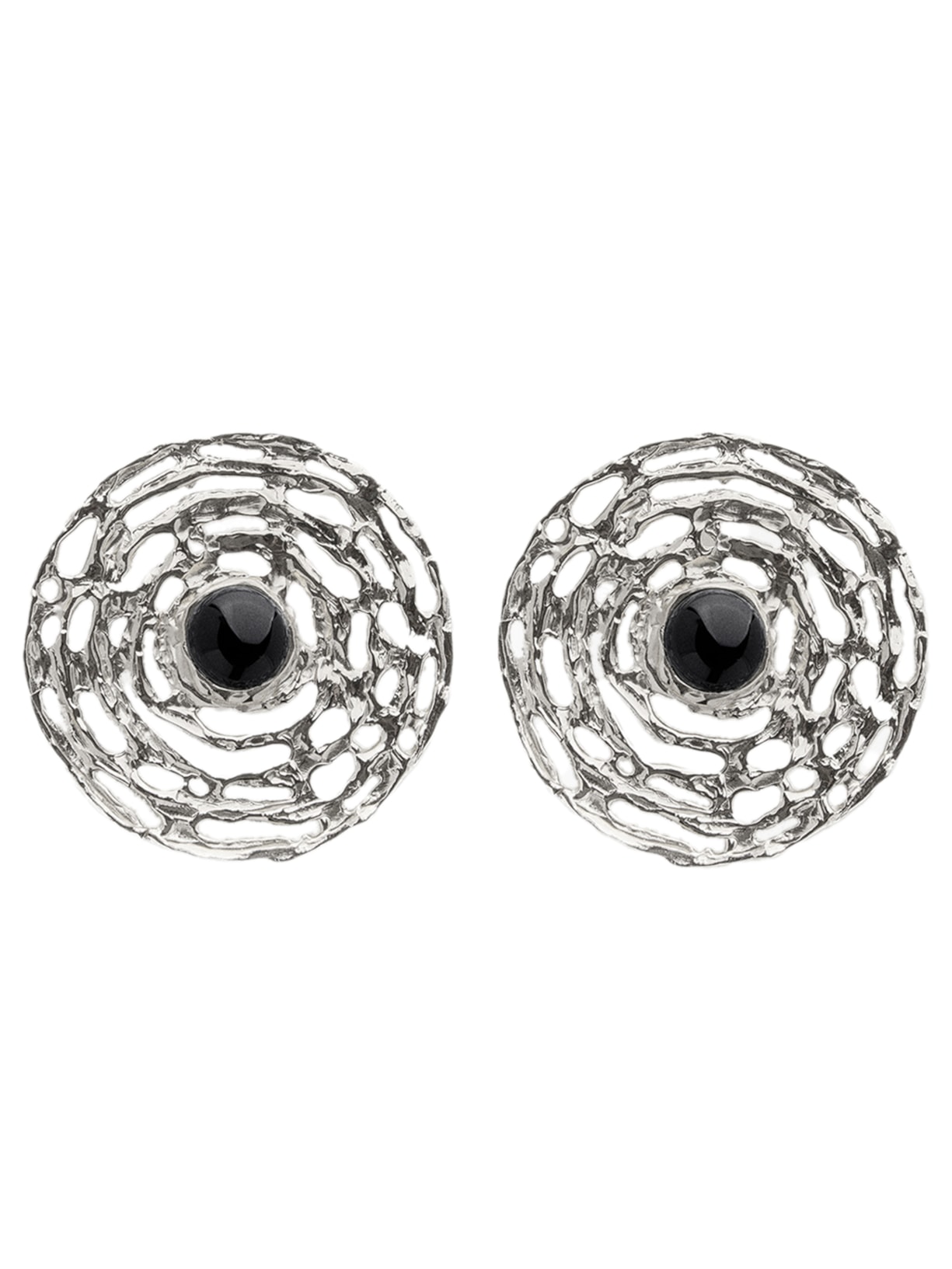 Brinco Feminino Escudo Ônix - Prata