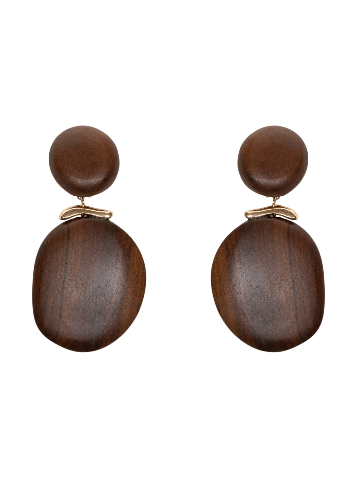 Brinco Feminino Esculpido Marrom Lool