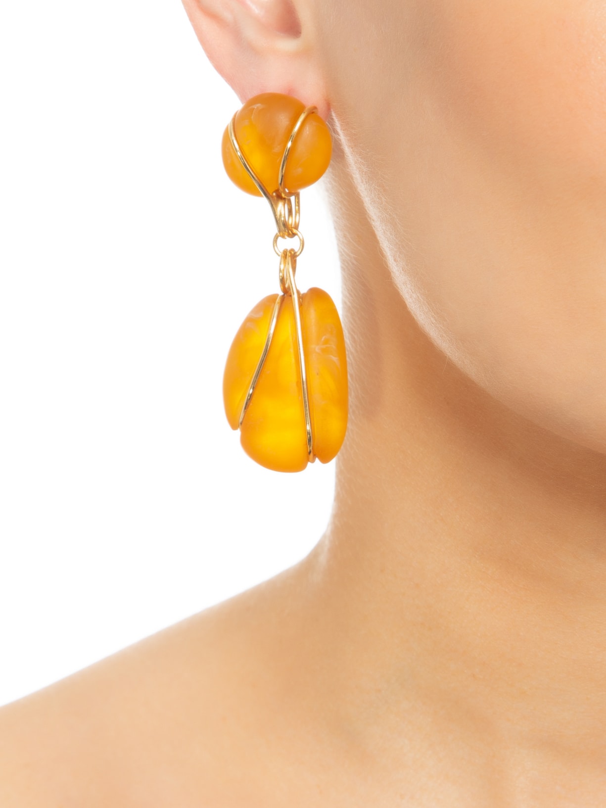 Brinco Feminino Fio Duplo Amarelo Lool + Barbara Migliori