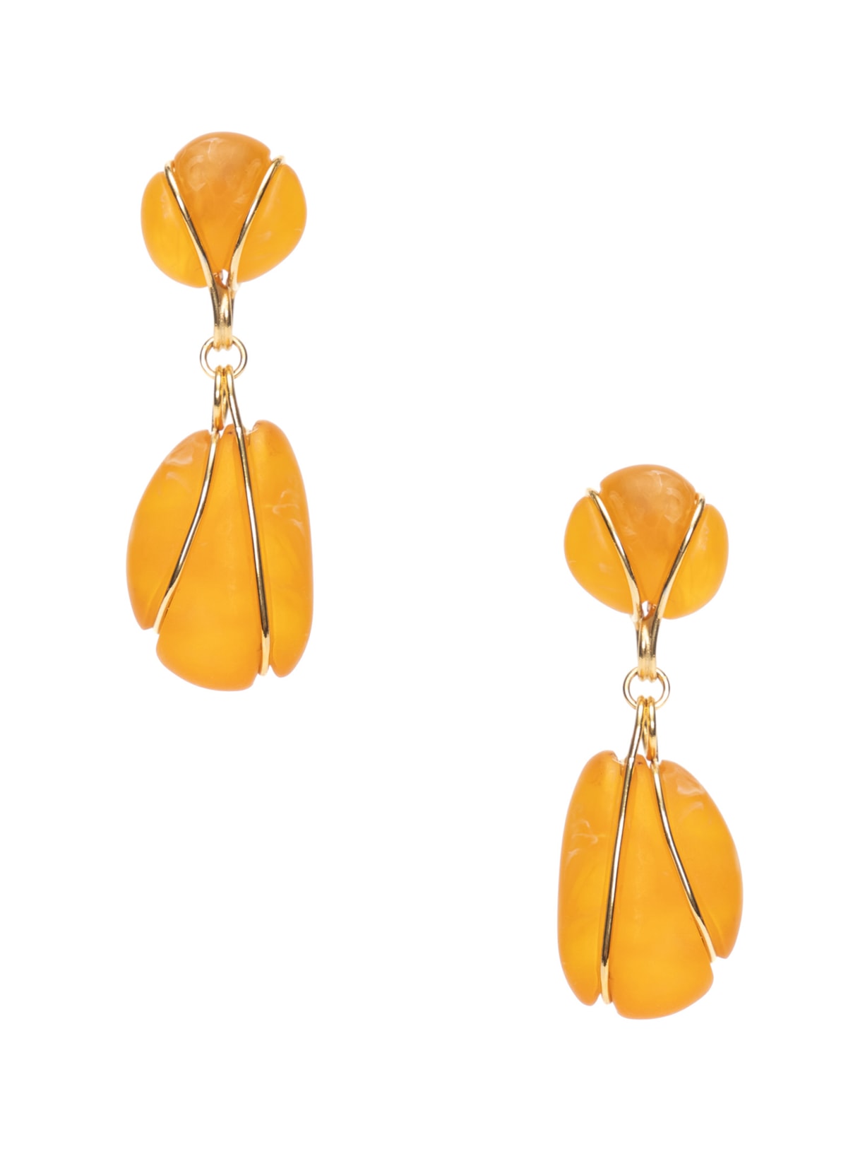 Brinco Feminino Fio Duplo - Amarelo