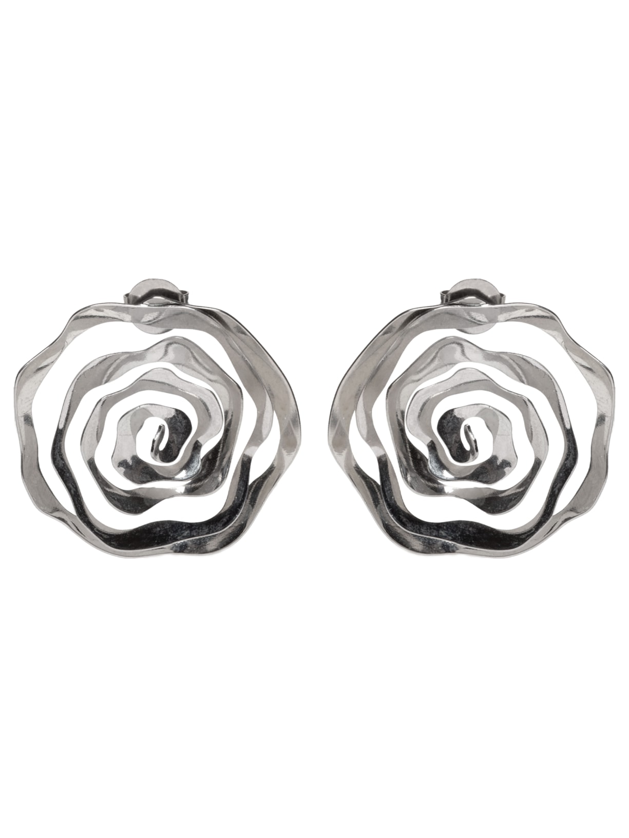 Brinco Feminino Flor 3D - Prateado