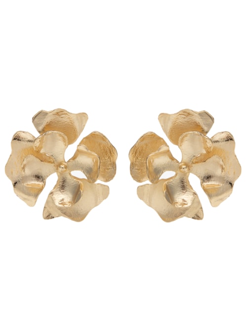 Brinco Feminino Flor Camélia - Dourado