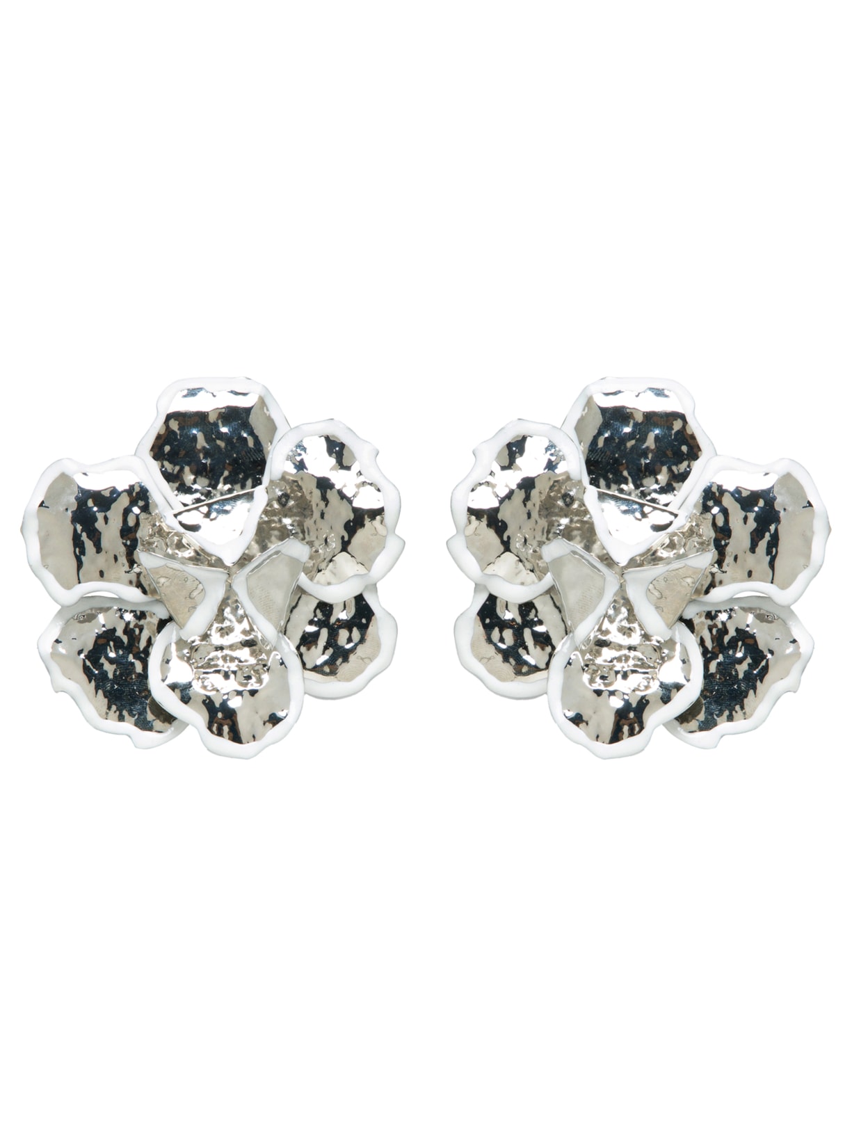 Brinco Feminino Flor em Metal - Prateado